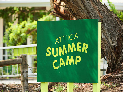 Attica Summer Camp branding logo signage way finding