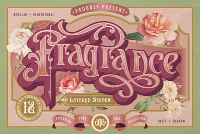 Fragrance branding font font design font style layered font lettering logo type romance serif font serif typeface typeface victorian victorian era victorian lady victorian style vintage