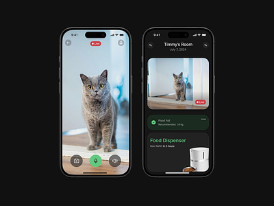 Pet Food Dispenser App 🐈‍⬛🐱 | Daily UI#12 app appdesign cat dailyui design dog figma food fooddispenser iohone ios pet petapp petdispenser petfood ui uidesign ux uxdesign uxui