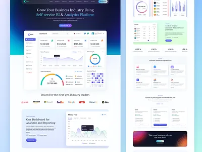 Sales Analytics CRM Website Design analytics b2b business crm website dashboard landing page saas sales software ui design uiux web design website