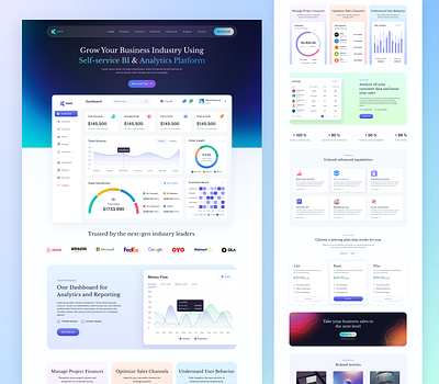 Sales Analytics CRM Website Design analytics b2b business crm website dashboard landing page saas sales software ui design uiux web design website