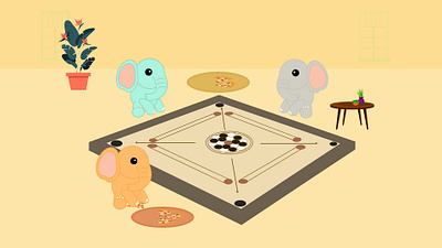 Fred brought his friends for carrom night character character design character development design graphic design illustration ui ux vector visual design visual storytelling