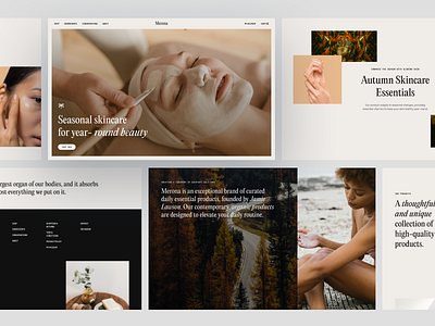 Merona - Skincare Landing Page beauty beauty clinic brand identity branding clean clinic aesthetic cosmetology design health landing page minimalist personal care skin skincare treatment ui ux web design website woman