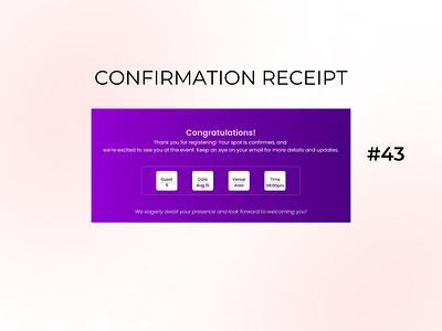 Daily UI Day-43/100:Confirmation Receipt dailyui day 43 design designchallenge designing ui uiuxdesign ux