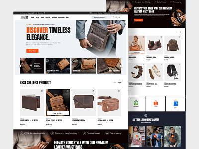 Reven - Leather E-commerce Website ecommerce business landing page leather bag online shop online store shop shopify ui uiux ux website