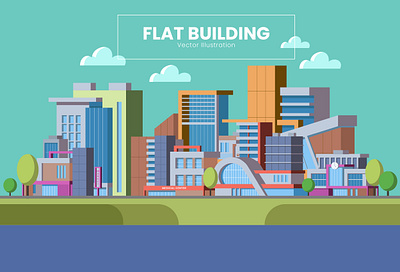 Flat Building adobe illustration animation design flat illustration graphic design illustration vector