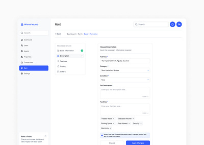 Warehouse Dashboard 1 design real estate rent ui ui design ux ux design