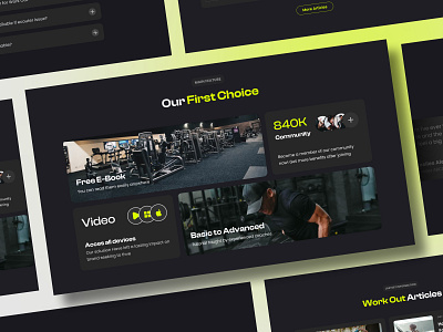 AnyFIT - Workout Landing Page - Main feature choice community fitness gym landing page main feature member ui design video website workout