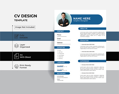 Professional Resume CV Template Layout ai graphiquarry vector