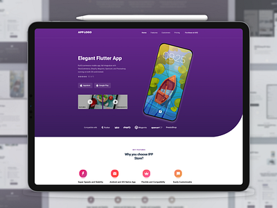 Landing Page for Showcasing App app case study figma landing page overview project ui website wordpress