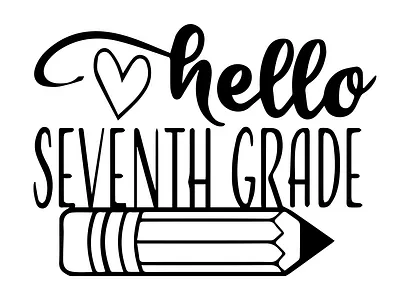 Back to School Hello 7th Grade School educational graphics