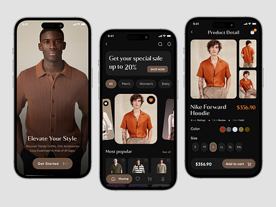 Clothing Store Mobile UI app design cloth clothing e commerce app ecommerce fashion mobile trendy