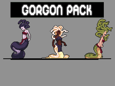 Free Gorgon Pixel Art Character Sprite Sheets 2d art asset assets character fantasy game game assets gamedev illustration indie indie game pixel pixelart pixelated rpg sprite sprites spritesheet spritesheets