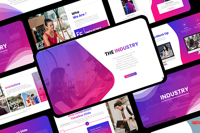 Industry - Business Tech Presentation business graphic design industry pitch deck presentation template ui ux