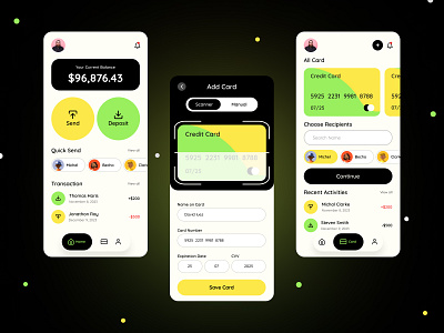 Fintech App UI app bank card dribbble financial financial apps fintech fintech apps firqah lab mobile apps money transfer payment saving transaction transfer ui uiux wallet