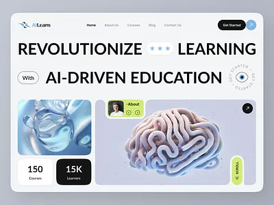 AI Education Website | Artificial intelligence | Landing page ai ai education website ai website artificial intelligence clean design education landing page learning lesson machine learning minimal online school platform tutor ui ux web webdesign website