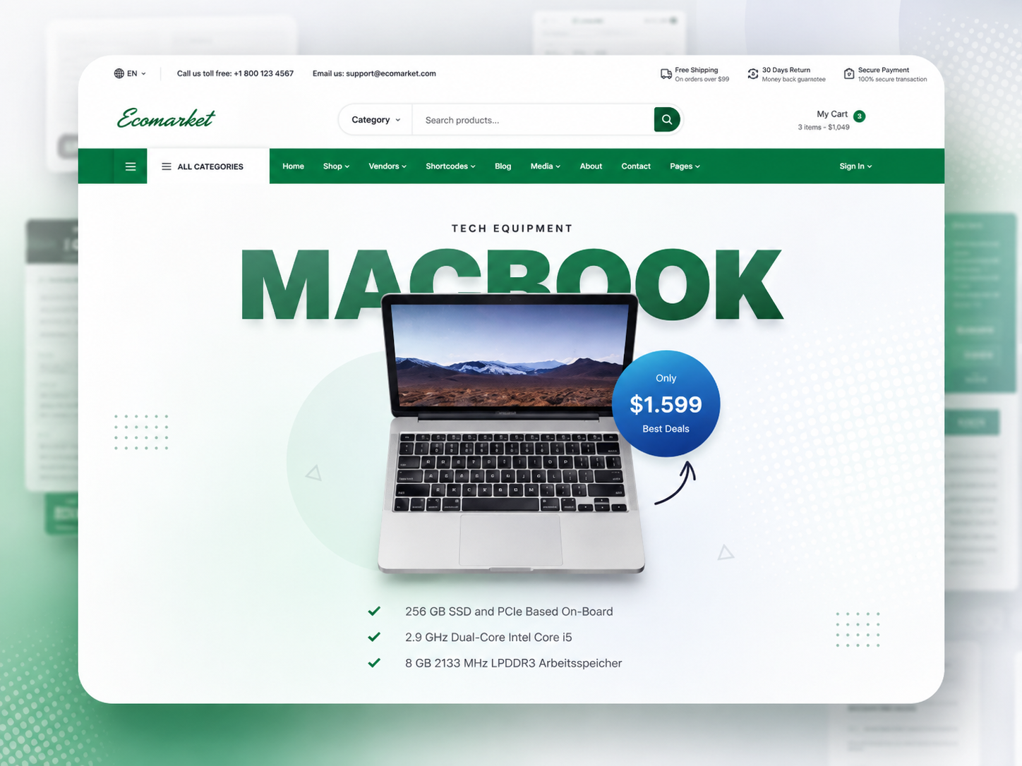 iCart e-commerce website design buy ecommerce mart shopping ui website