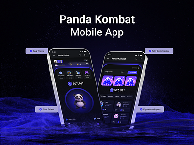 Crypto Panda Kombat Mobile App app app uxui design crypto app crypto game app crypto wallet exchanger gaming app mobile app mobile app design mobile design uxui design