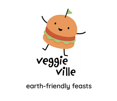 Veggie Ville Vegetarian Burger Branding graphic design logo