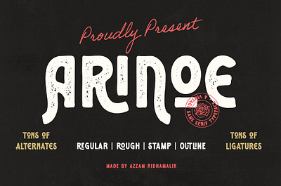 Arinoe - Vintage Font adventure font animal font badge font biker font classic font cursive fonts hippie font hispter fonts ligature font logo fonts old school font outdoor font retro fonts rough font sans serif font stamp font stamp fonts stamped font vintage fonts western font