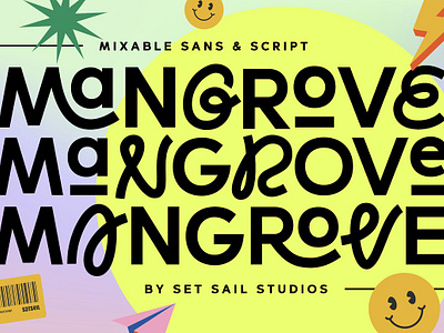 Mangrove Font Duo bold font branding font chunky font clean font cool font duo font experimental font fresh font fun font loopy font mixable font modern font monoline font pairing font playful font quirky font sans font script font trendy font