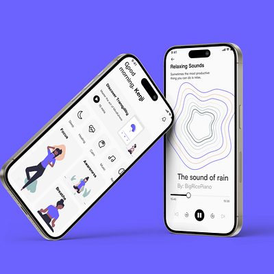 Meditation App app design figma meditation meditation app mobile app serene ui uiux design ux