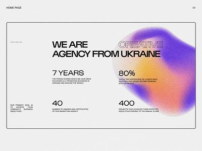 Digital Agency Website - About company section 3d about us section agency animation branding design figma gradient graphic design landing landing page marketing agency ui ui design uiux web web design