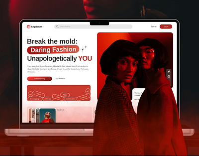 Fashion Trends Website UI Design clothing fashion figma futuristic homepage landingpage modernwebsite typography ui uidesigner uiux web webdesign website