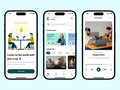 Podcatcher - Podcast Mobile App app cool design fun mobile podcast ui ux