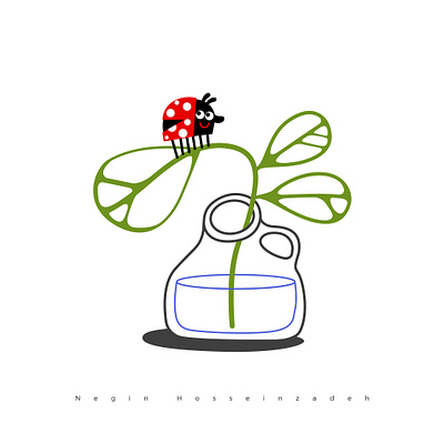 Lady bug animal illustration character character design cute flower flowervaste illustration insect insect design insect illustration ladybird ladybug vector illustration