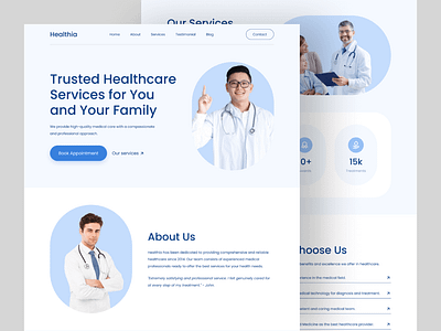 Healthia - Healthcare Landing Page Website healthcare landingpage ui web design