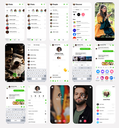 Messenger chat app design UI/UX in figma app app re design branding chat app ecommerce app messenger app uiux