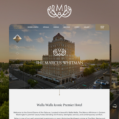 Marcus Whitman - Hotel web design figma hotel hotel webdesign hotel website hotel website design hotels landing page ui uidesign uiux web design webdesign website