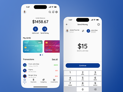 Finance Mobile App design concept app app design digital banking digital wallet finance fintech mobile app payment app ui uiux ux