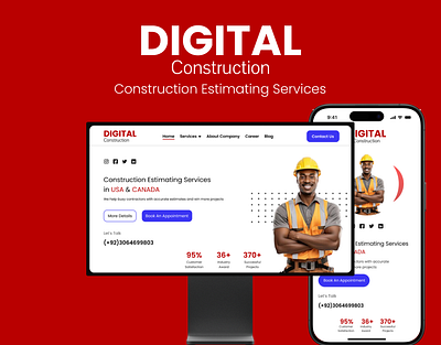 Digital Construction Estimating Services branding figma figma design landing page ui ux web layout website