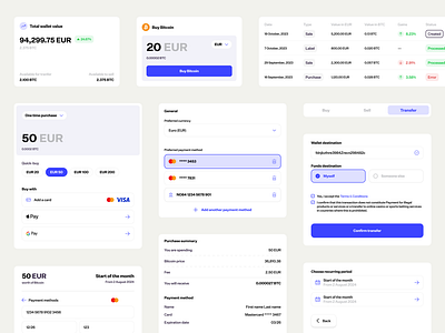 UI components for a Bitcoin dashboard assets bitcoin buttons buy component components dashboard design figma library saas system ui web app web3