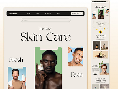 Skincare E-Commerce Website Design design designer figma graphic design illustration landing page skincare design ui ui design uiux ux design viral web design website