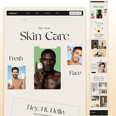 Skincare E-Commerce Website Design design designer figma graphic design illustration landing page skincare design ui ui design uiux ux design viral web design website