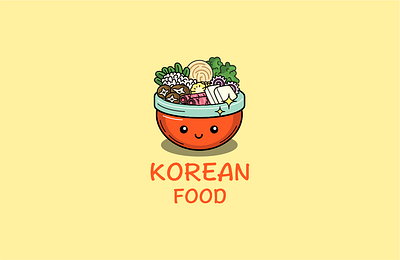 Bright cute cartoon logo for Asian food restaurant adobe illustrator app art asian branding bright cartoon character cute design food graphic design illustration korean logo motion graphics restaurant stickers ui