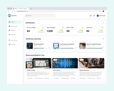 Eduverse - LMS Dashboard dashboard design landing page learning lms management ui ux website