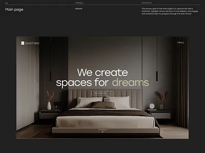 Interior studio website construction hero section interior studio real estate services ui ux webdesign website website design