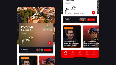 Formula 1 Home Concept app car design f1 formula1 hamilton header leclerc monaco motion navbar podium product race red track ui ux verstappen video