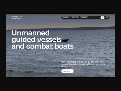 Unmanned Guided Vessels and Combat Boats - Landing Page Design boat boats branding design graphic design interface landing landing page logo service ui unmanned boats uxdesign uxui web webdesign website website design