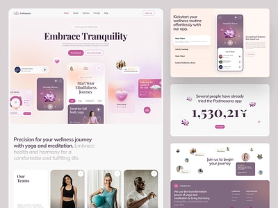 Padmasana - Yoga and Meditation Website Exploration app bold branding clean design footer hero homepage landing page layout photography responsive section typography ui ui elements ux website whitespace