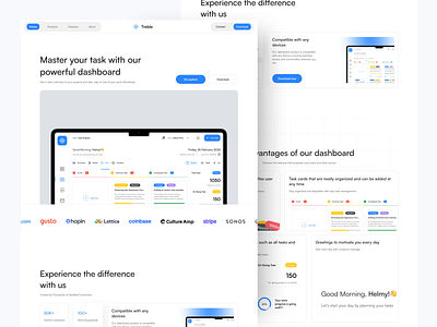 Task Manager - Landing Page clean landing page manage task product design task task management task manager ui design web app web design website