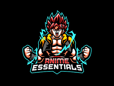 ANIME ESSENTIALS animation anime art branding character design dragonball drawing esports gaming goku illustration lightning logo logotype mascot sports streamer twitch youtube