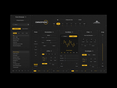 Omnisphere VST — Main view ableton dark daw omnisphere sphere ui ux vst wavetable