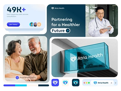 Atria Health - Innovating Health for Tomorrow brandidentity branding brandtemplates contentcreation creativedesign design graphic design health healthcare healthcareapp logo mockup motion graphics socialmedia ui visualidentity