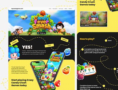 Mobile game Landing Page character design design developement gaming home page illustration interface landing page mobile app mobile developement mobile game typography ui ux web web design web developement website