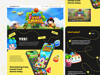 Mobile game Landing Page character design design developement gaming home page illustration interface landing page mobile app mobile developement mobile game typography ui ux web web design web developement website